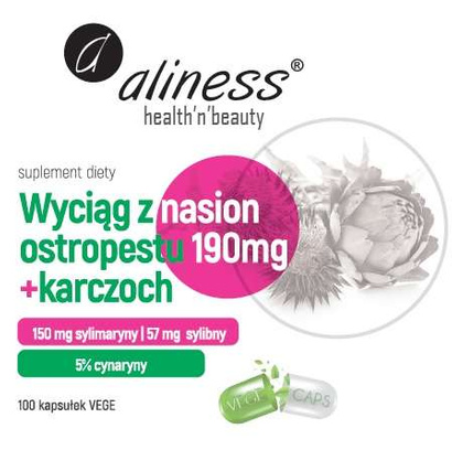 Ekstrakt z nasion ostropestu 190 mg+karczoch x 100 Vege caps