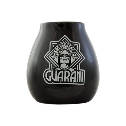 Tykwa Ceramiczna czarna z logo Guarani - 350 ml