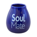 Tykwa ceramiczna niebieska z napisem "Soul Mate" o pojemności 350ml.