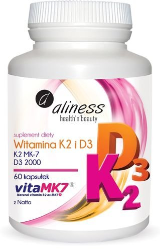 Aliness Vitamin K2 MK-7 100 μg from Natto + D3