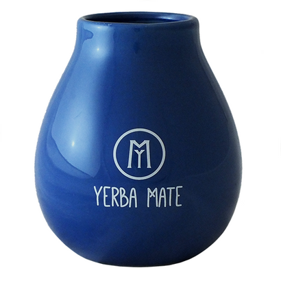 Tykwa ceramiczna niebieska z napisem "Soul Mate" o pojemności 350ml.