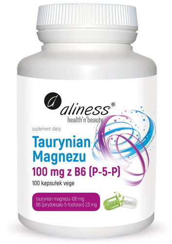 Taurynian Magnezu 100 mg z B6 (P-5-P) x 100 vege caps