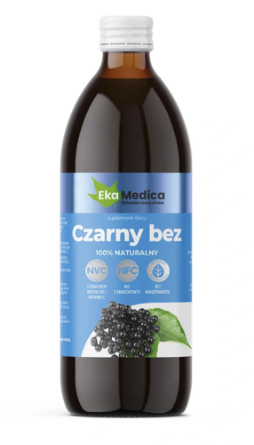 CZARNY BEZ 100% CZYSTEGO SOKU Z CZARNEGO BZU 500ml