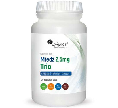 Miedź trio 2,5 mg x 100 vege tab.