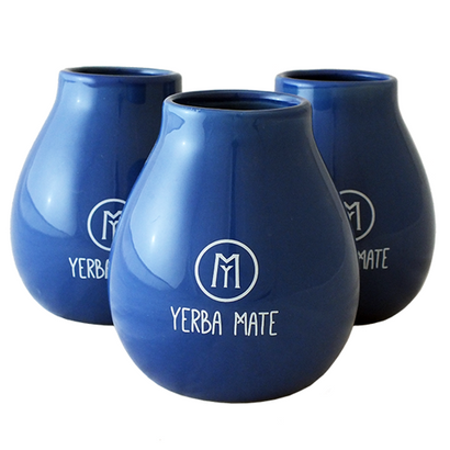 Tykwa ceramiczna niebieska z napisem "Soul Mate" o pojemności 350ml.