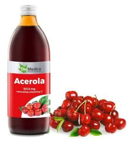 Acerola sok 500 ml - dobry dla skóry