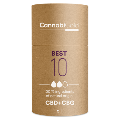 Olej CannabiGold Best 10 % (9 % CBD, 1 % CBG), 1200 mg, 12 ml