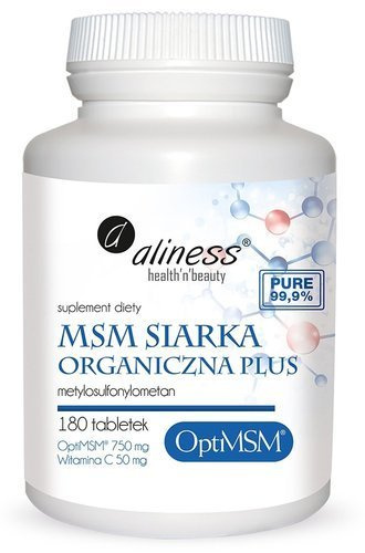 ALINESS MSM Siarka Organiczna PLUS OptiMSM - 180 tabletek